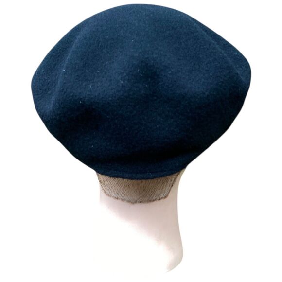 Vintage KANGOL 502 Wool Flat Cabbie Newsboy Cap Black L/XL Made in Great Britain - Picture 2 of 9
